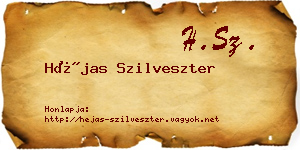 Héjas Szilveszter névjegykártya